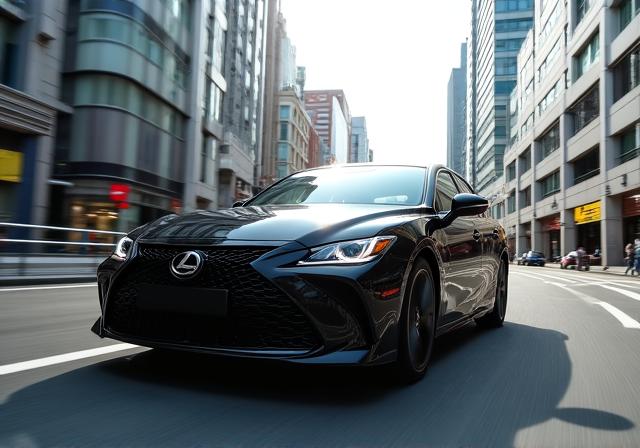 東京の街を走る洗車したての車