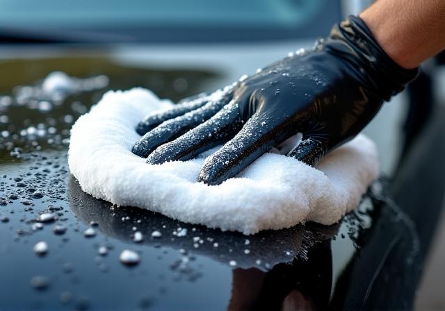 熟練スタッフによる丁寧な手洗い洗車のプロセス