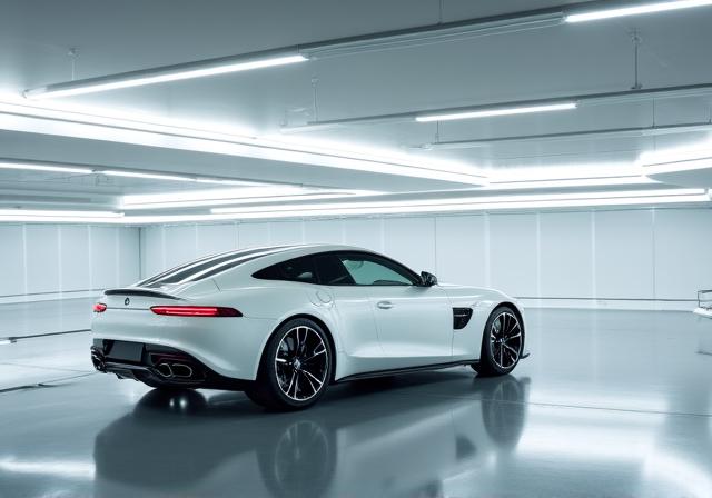 東京の高級マンションの地下駐車場に停まる洗練された車