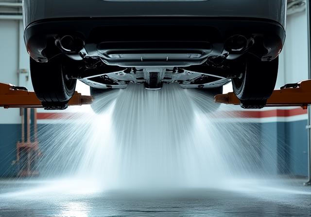 下回り洗浄作業